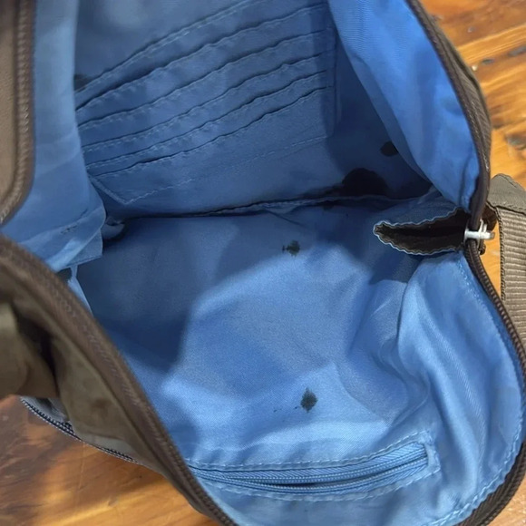 Baggallini Sling Backpack Brown Crossbody Travel Multi Zip Pocket Messenger Bag - Picture 6 of 10